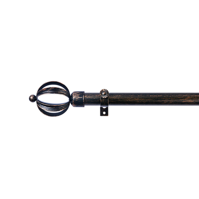 Single Metal Bracket Curtain Pole Sets 28mm Brass Pineapple Rod Brackets