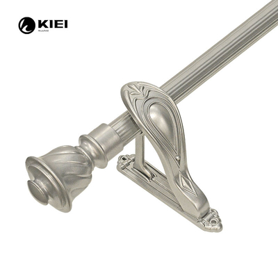 1M Length Iron Curtainn Rod With Ball Shape Finials Plating Treatment
