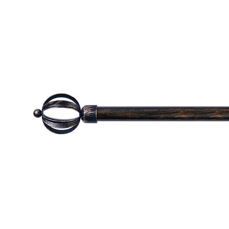 Single Metal Bracket Curtain Pole Sets 28mm Brass Pineapple Rod Brackets