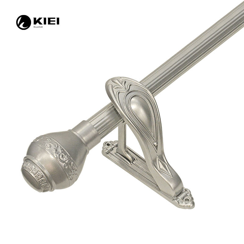 1M Length Iron Curtainn Rod With Ball Shape Finials Plating Treatment